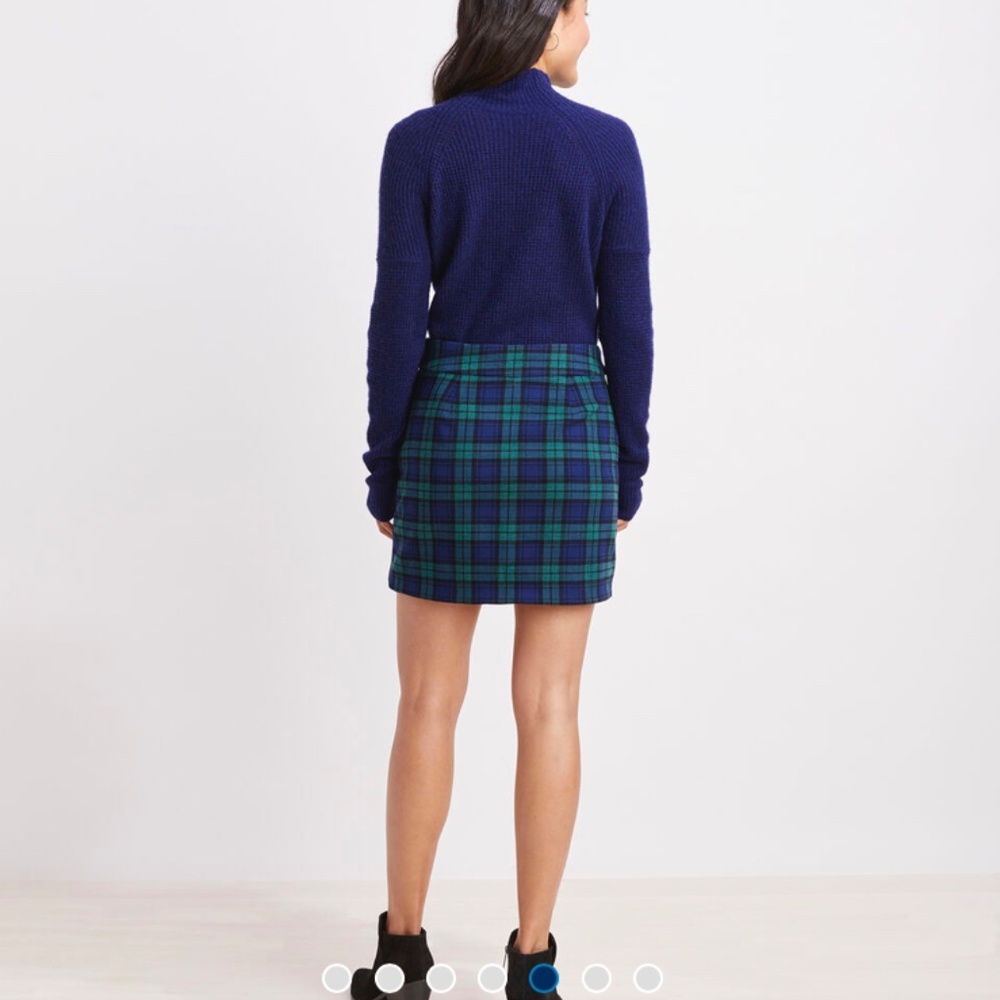 🌺Vineyard Vines Blackwatch Ponte Plaid Skirt Green Blue Tartan - Picture 2 of 7